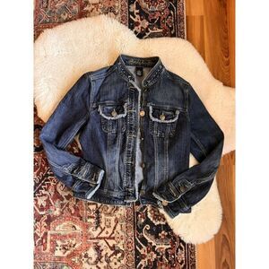 Y2K Kikit Jeans Frayed Denim Jean Jacket M